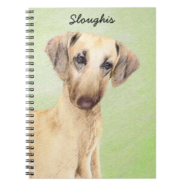 Sloughis Painting - Cute Original Dog Art Notebook (Front)