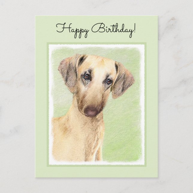 Sloughis Painting - Cute Original Dog Art Postcard (Front)