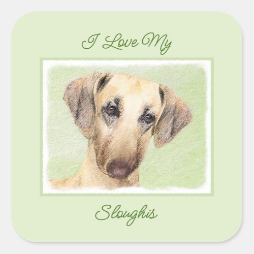 Sloughis Painting _ Cute Original Dog Art Square S Square Sticker