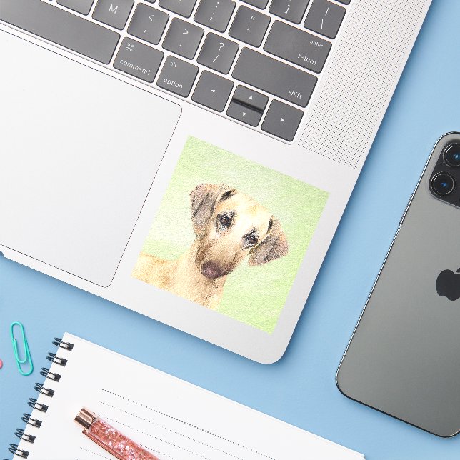 Sloughis Painting - Cute Original Dog Art Sticker (Laptop w/ iPhone)