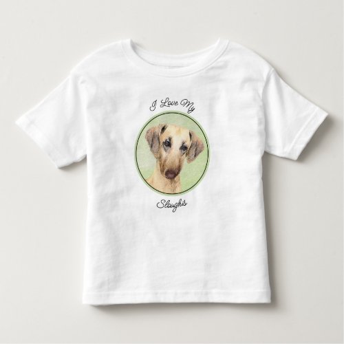 Sloughis Painting _ Cute Original Dog Art Toddler T_shirt