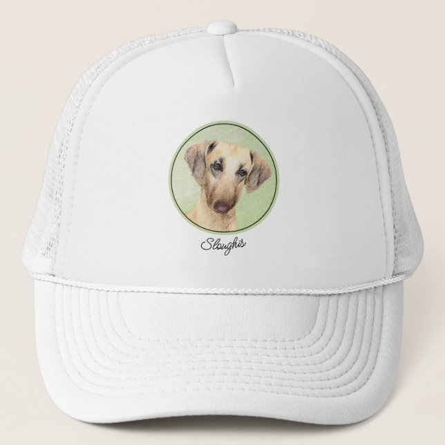 Sloughis Painting - Cute Original Dog Art Trucker Hat (Front)