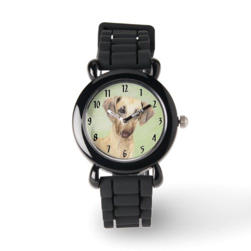 Sloughis Painting _ Cute Original Dog Art Watch