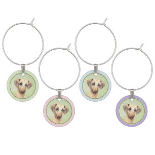 Sloughis Painting - Cute Original Dog Art Wine Charm