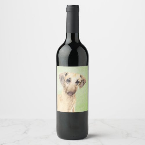 Sloughis Painting _ Cute Original Dog Art Wine Label