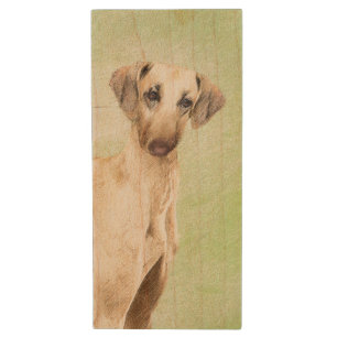 Sloughis Painting - Cute Original Dog Art Wood Flash Drive