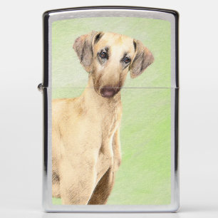 Sloughis Painting - Cute Original Dog Art Zippo Lighter