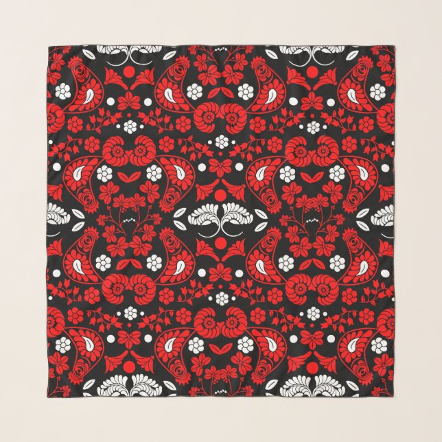 Slovak Country Folk Art Scarf (Front)