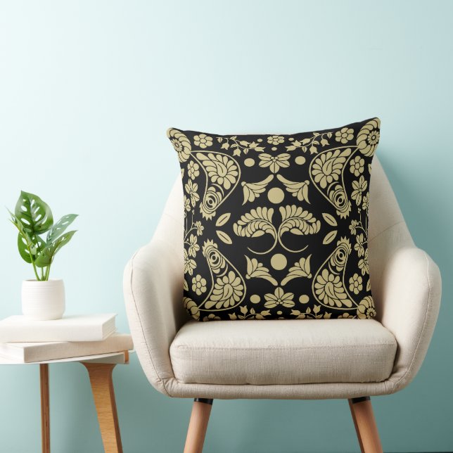 Slovak Country Folk Art Throw Pillow (Chair)