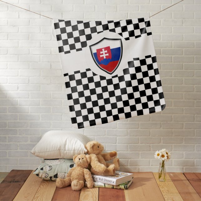 Slovak flag baby blanket (In Situ)