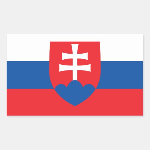 Slovak Flag  Coat of Arms Flag of Slovakia Rectangular Sticker