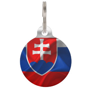 Slovak flag-coat of arms pet ID tag