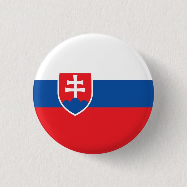 Slovak Flag, Flag of Slovakia Button (Front)
