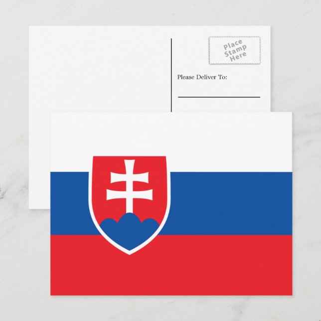 Slovak Flag, Flag of Slovakia Postcard (Front/Back)