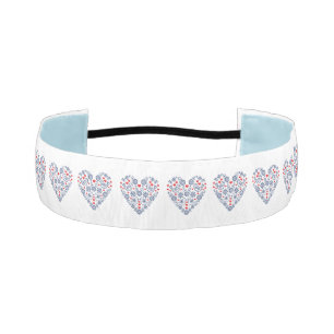 Slovak Folk Heart Pattern Athletic Headband