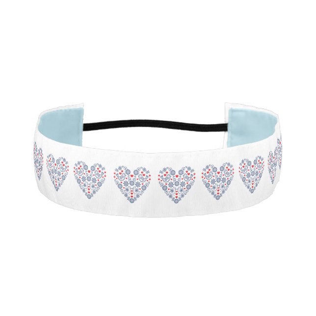 Slovak Folk Heart Pattern Athletic Headband (Front)