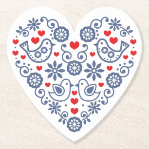 Slovak Folk Pattern Paper Coaster