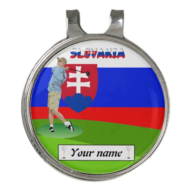 Slovak golfer golf hat clip (Front)
