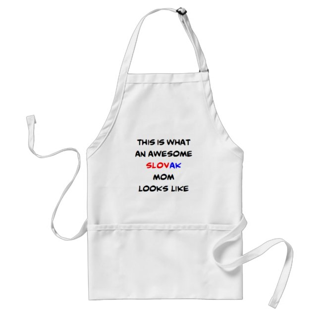 slovak mom, awesome adult apron (Front)