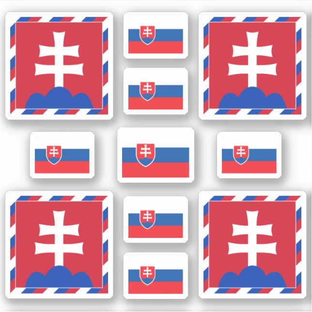 Slovak state symbols / coat of arms and flag sticker (Front)