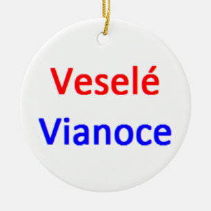 slovak vesele vianoce ceramic ornament