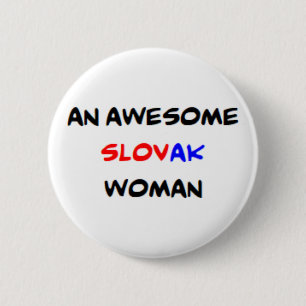 slovak woman, awesome button