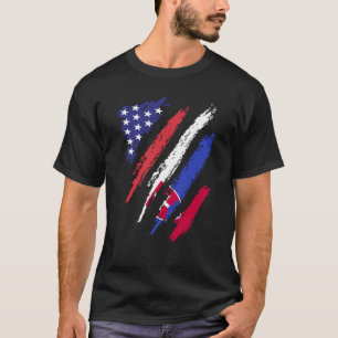 Slovakia American Grown Flag USA Patriot Heritage  T-Shirt