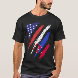 Slovakia American Grown Flag USA Patriot Heritage T-Shirt