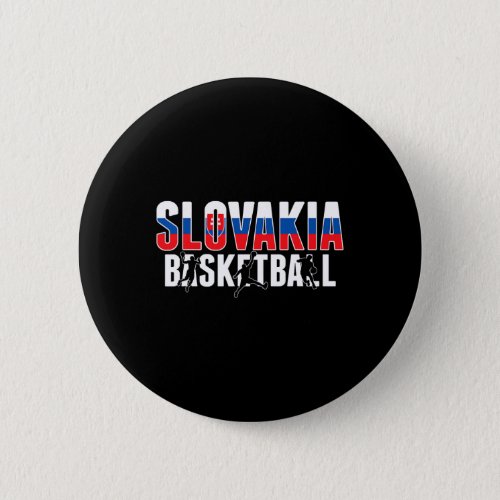 Slovakia Basketball Fans Jersey Slovak Flag Slam D Button