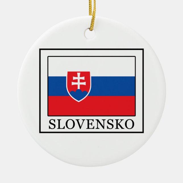 Slovakia Ceramic Ornament (Front)