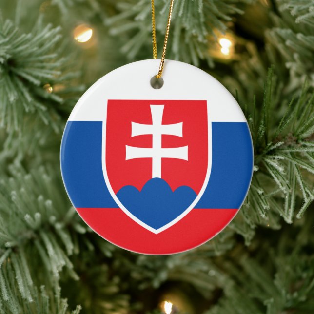 Slovakia coat of arms ceramic ornament (Tree)