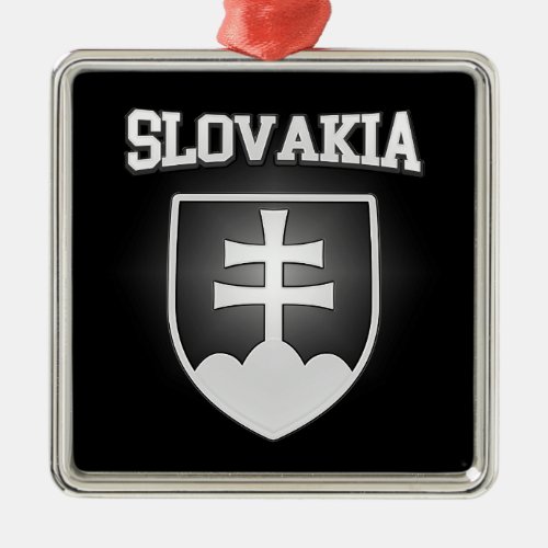 Slovakia Coat of Arms Metal Ornament