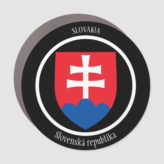 Slovakia Coat of Arms Patriotic Car Magnet (Front)