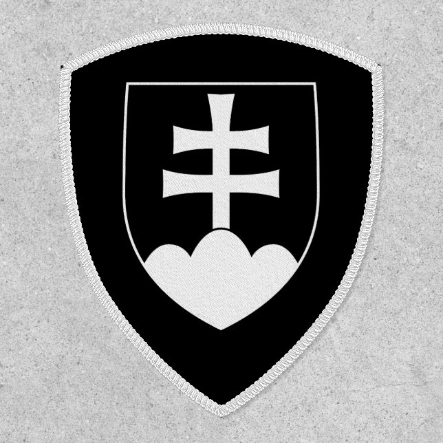 Slovakia coat of arms, simple, black and white patch (Front)