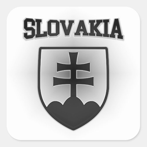 Slovakia Coat of Arms Square Sticker