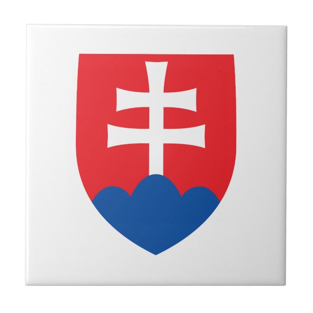 slovakia country coat arms symbol emblem cross ceramic tile (Front)