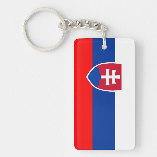 Slovakia country flag spanish nation symbol keychain (Front)