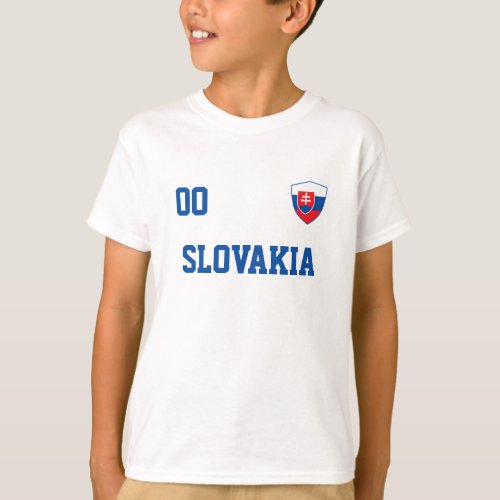 Slovakia Custom Name And Number Football Jersey T_Shirt
