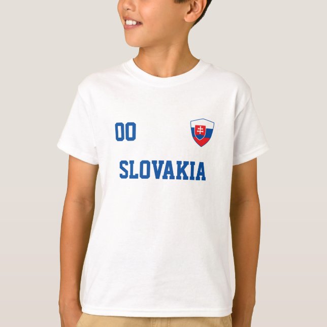 Slovakia Custom Name And Number Football Jersey T-Shirt (Front)