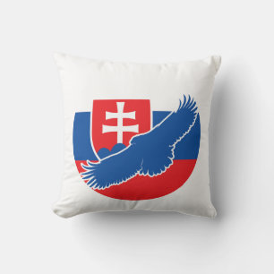 Slovakia Eagle Slovak National Animal Flag Throw Pillow
