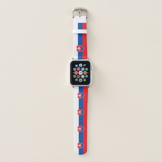 Slovakia Flag Apple Watch Band (Front)