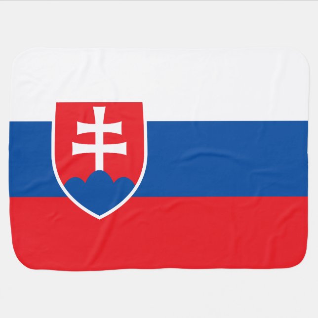 Slovakia Flag Baby Blanket (Horizontal)