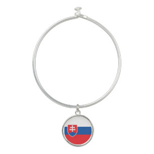 Slovakia Flag Bangle Bracelet