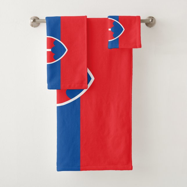 Slovakia flag bath towel set (Insitu)