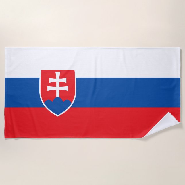 Slovakia Flag Beach Towel (Front)