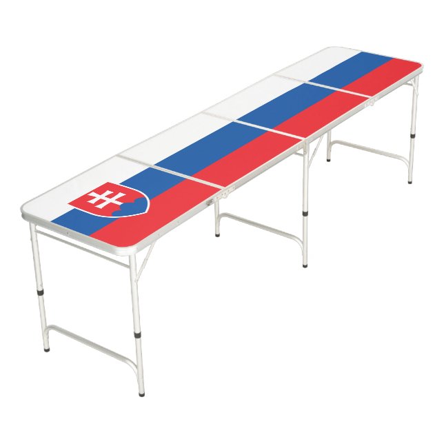 Slovakia Flag Beer Pong Table (Angled)