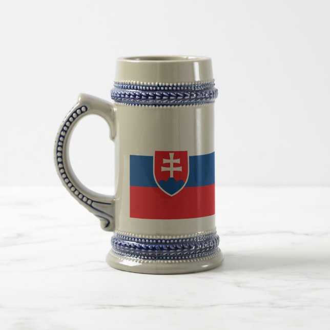Slovakia Flag Beer Stein (Left)