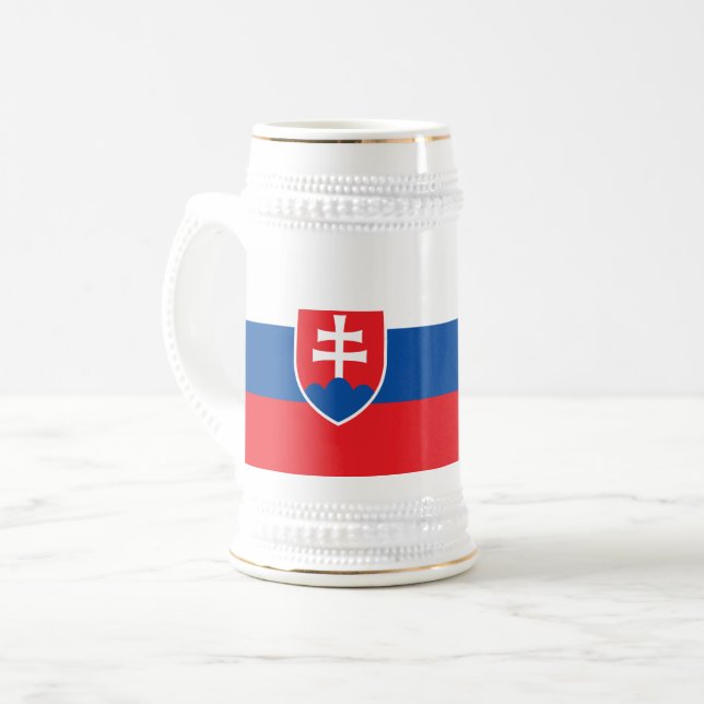 Slovakia Flag Beer Stein (Front Left)