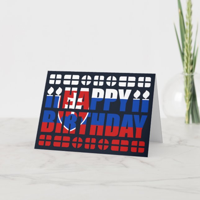 Slovakia Flag Birthday Card (Front)