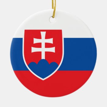 Slovakia Flag Ceramic Ornament by CreativeFlagDesign at Zazzle